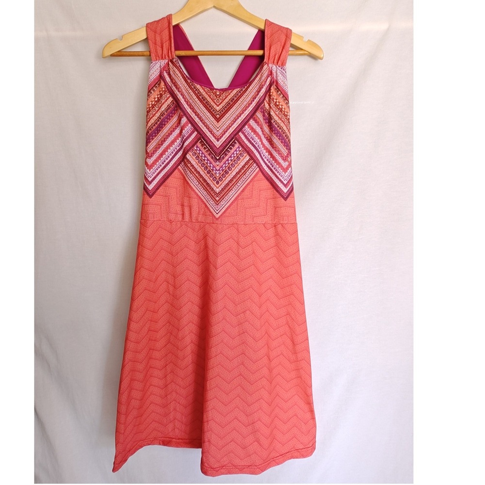 Prana Phoebe Viola Pixie Athletic‎ Sleeveless Tank Active Dress Small Coral Pink